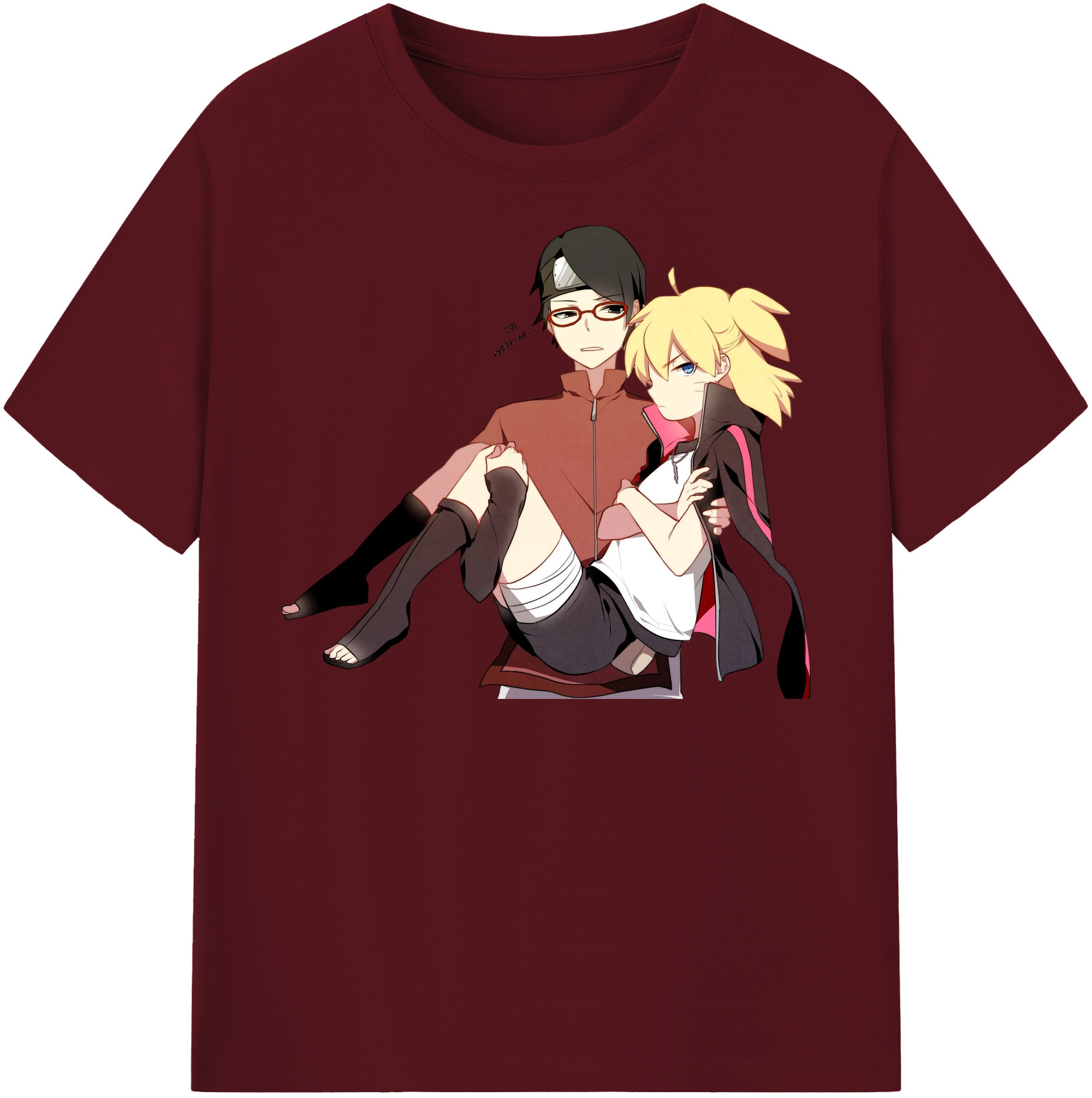（画像用） NARUTO -ナルト- うちは サラダ Uchiha Sarada 綿100％半袖Tシャツ（フロントプリント）